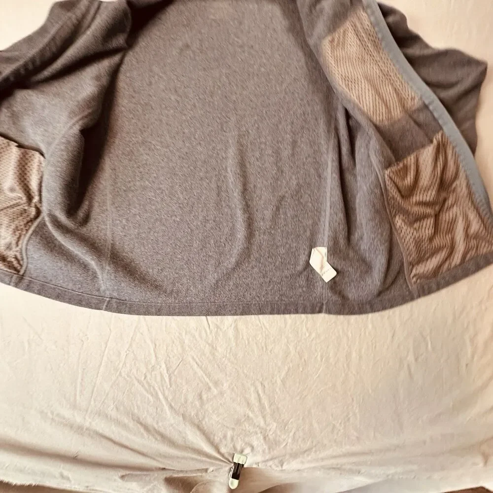 LL Bean Mens Sweater Fleece Full Zip Jacket Gray Slightly Fitted M
